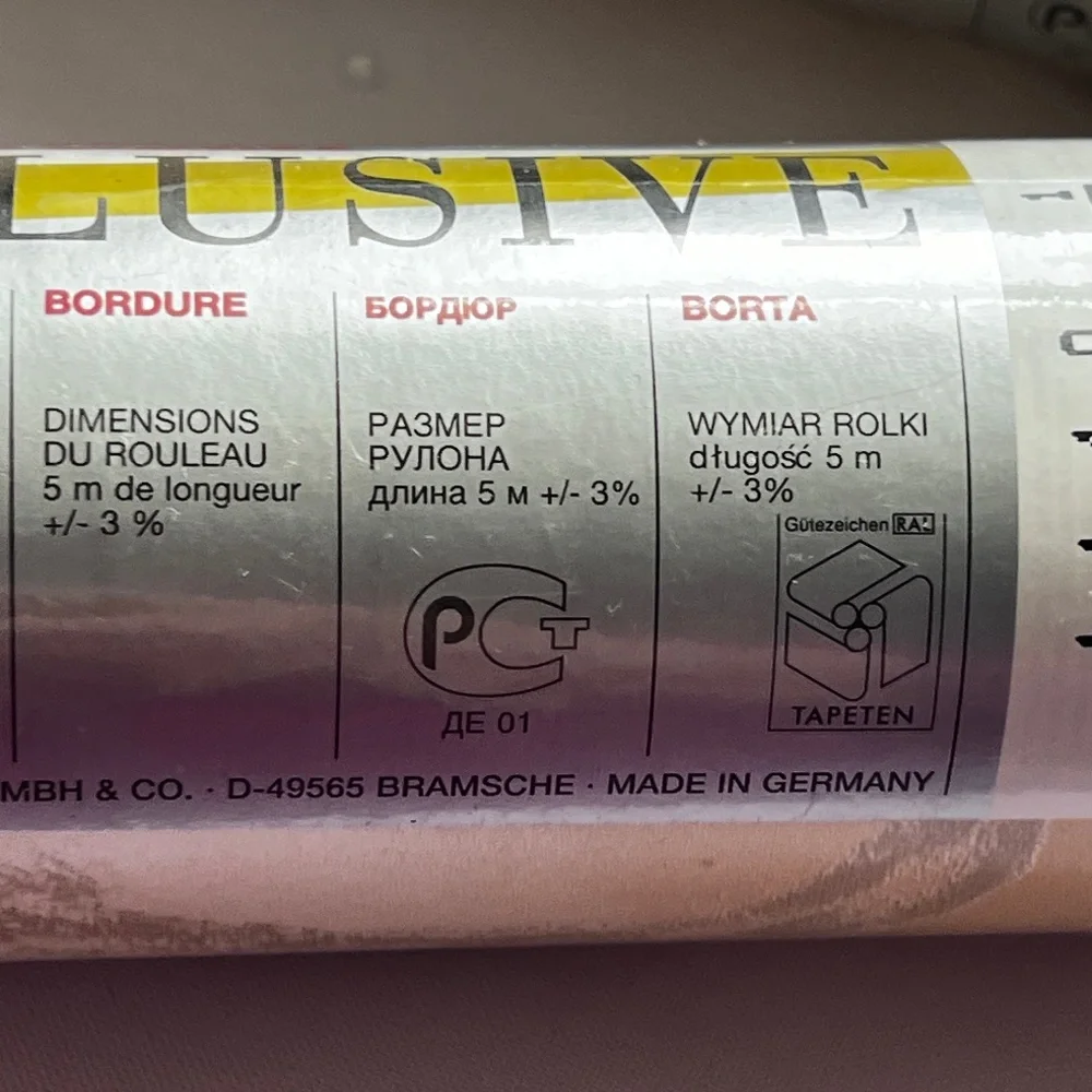 Lot of 5 Rasch Exclusive Wallpaper Border Rolls Beige Gold Brushstroke Pattern
